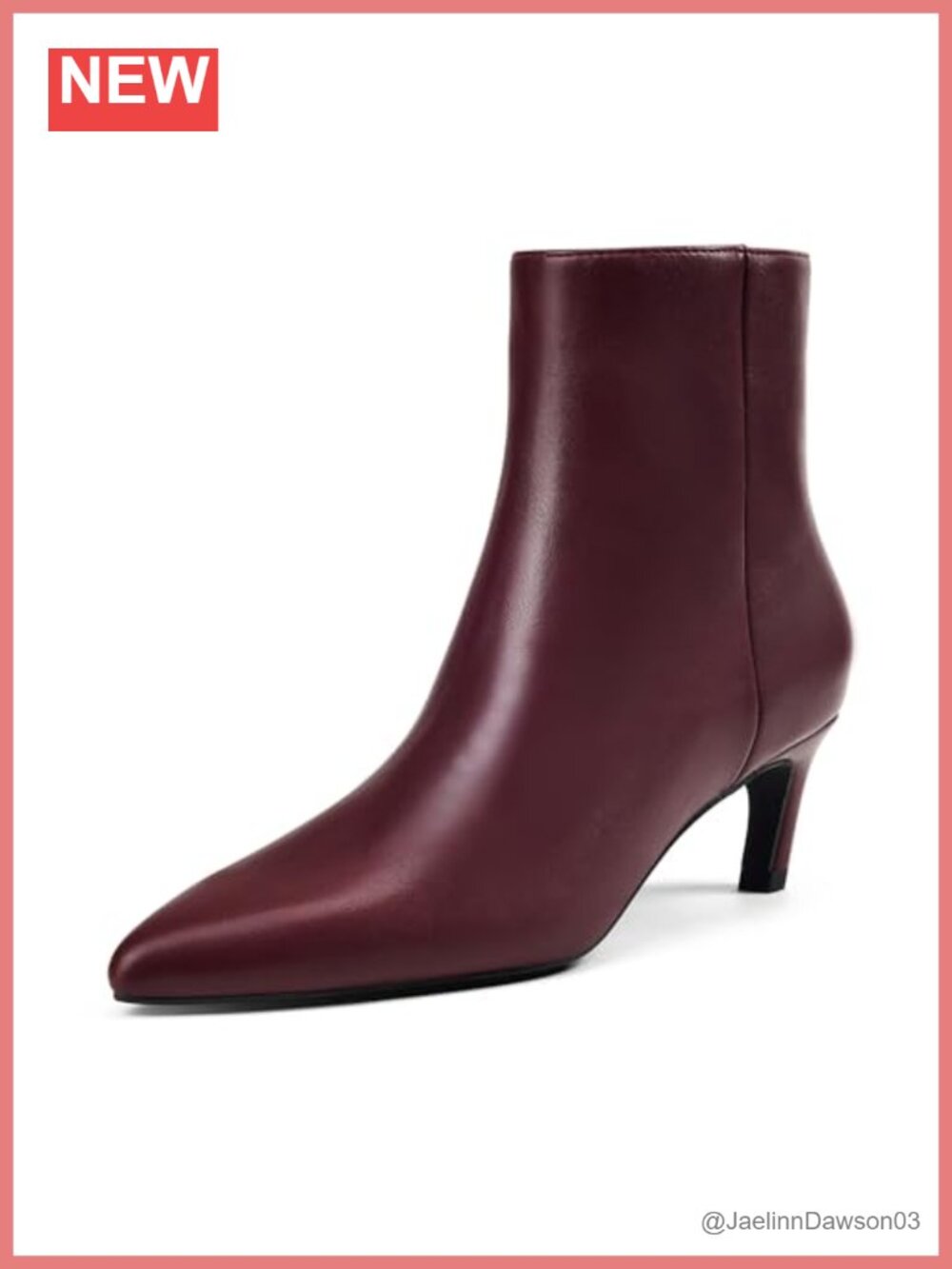 Women's Pointed Toe Ankle Boots 2.36 Inch Low Kitten Heel Booties Side Zipper